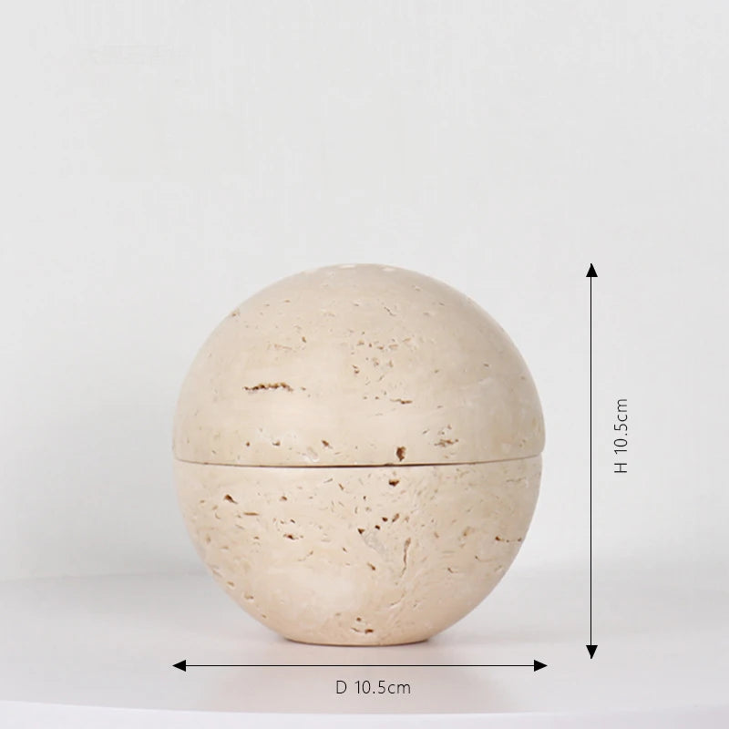 La Trouvailled Travertine Sphere Mubkhar Incense Burner