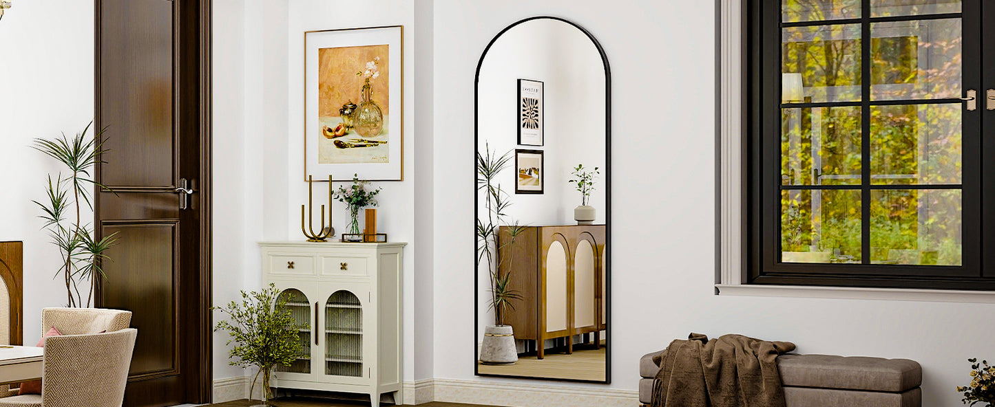 HARRITPURE Aluminum Frame Floor Mirror For Living Room