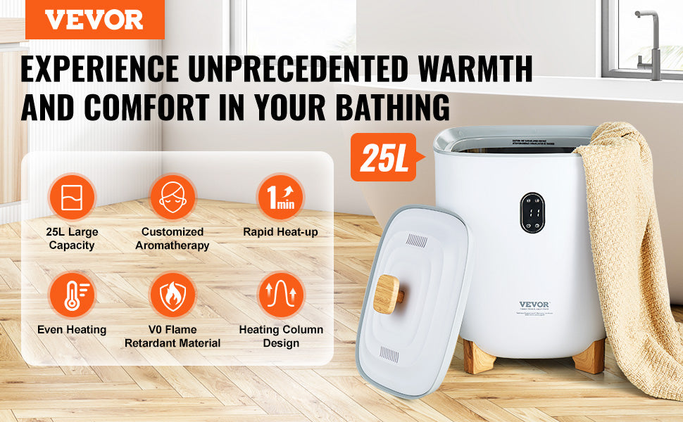 SucceBuy Towel Warmer Bucket With Auto Shut Off LED Screen