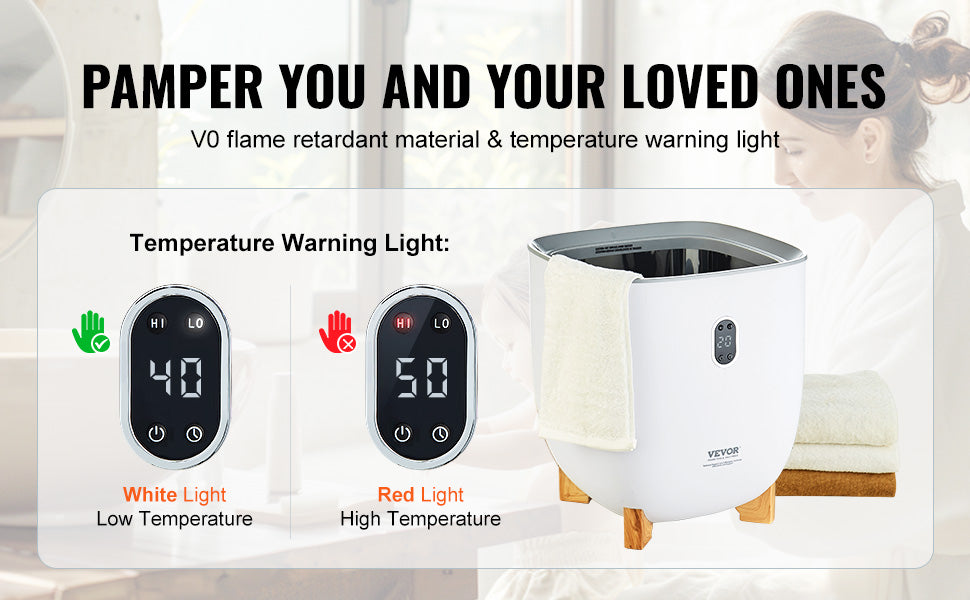 SucceBuy Towel Warmer Bucket With Auto Shut Off LED Screen